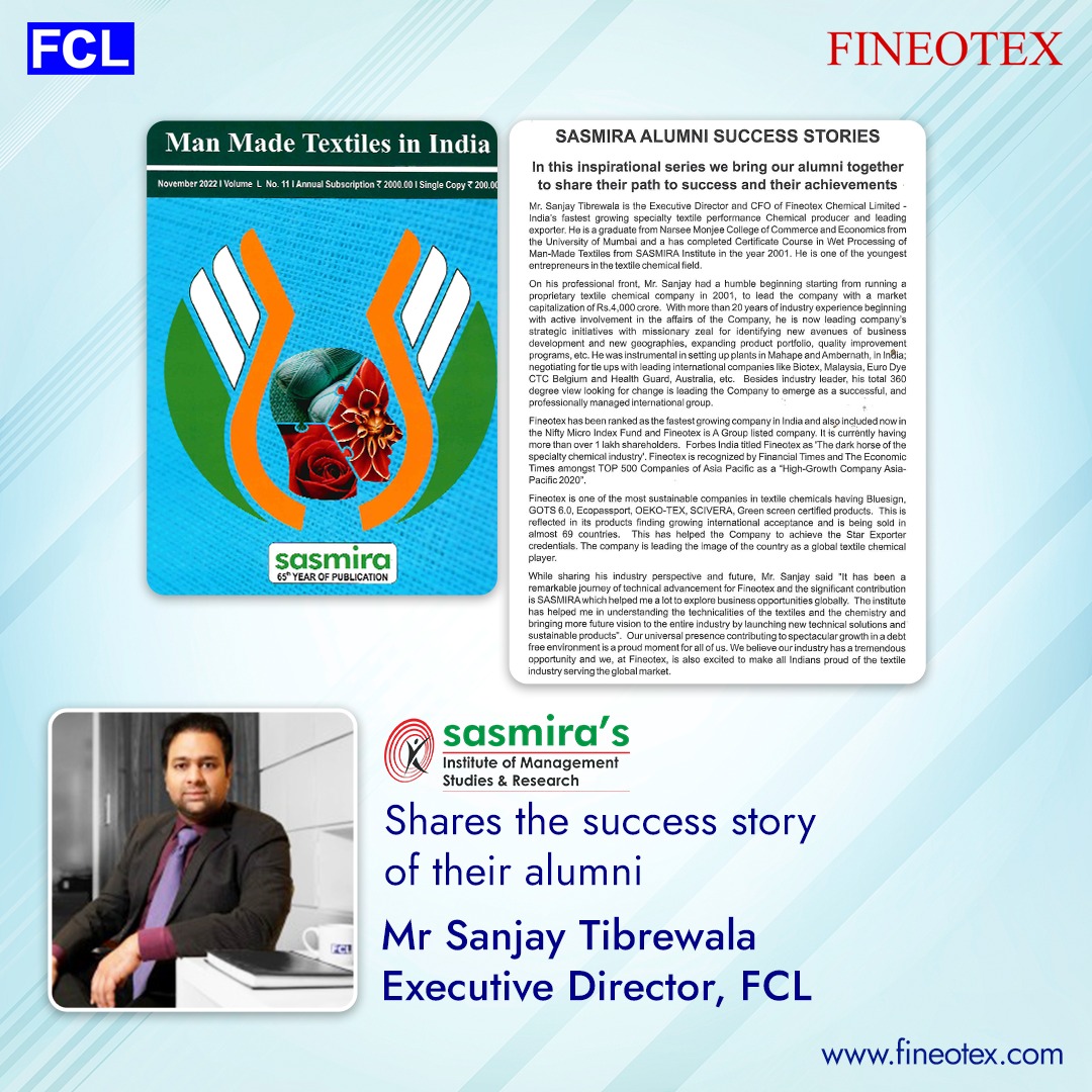 Mr Sanjay Tibrewala, our Executive Director, was featured in Sasmira’s Institute of Management Studies & Research publication!​