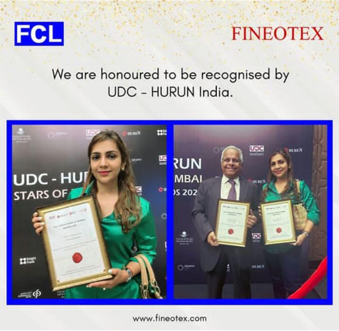 Fineotex Chemical Our Executive Director, Aarti Jhunjhunwala, was awarded by the prestigious UDC
