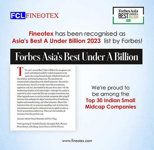 Fineotex in Forbes list as Asia's Best Under A Billion 2023!