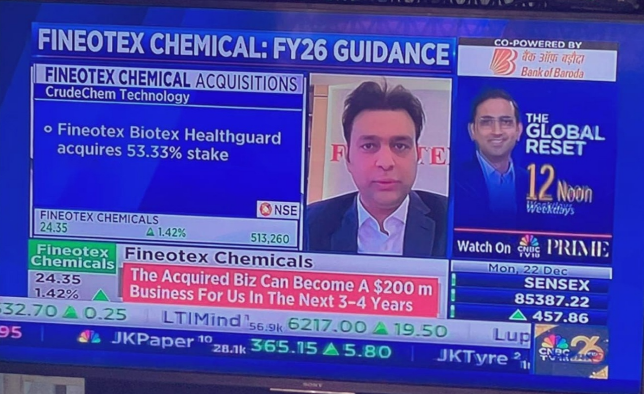 Fineotex Chemical Eyes 3x Revenue Growth, Stake Increase to 75%