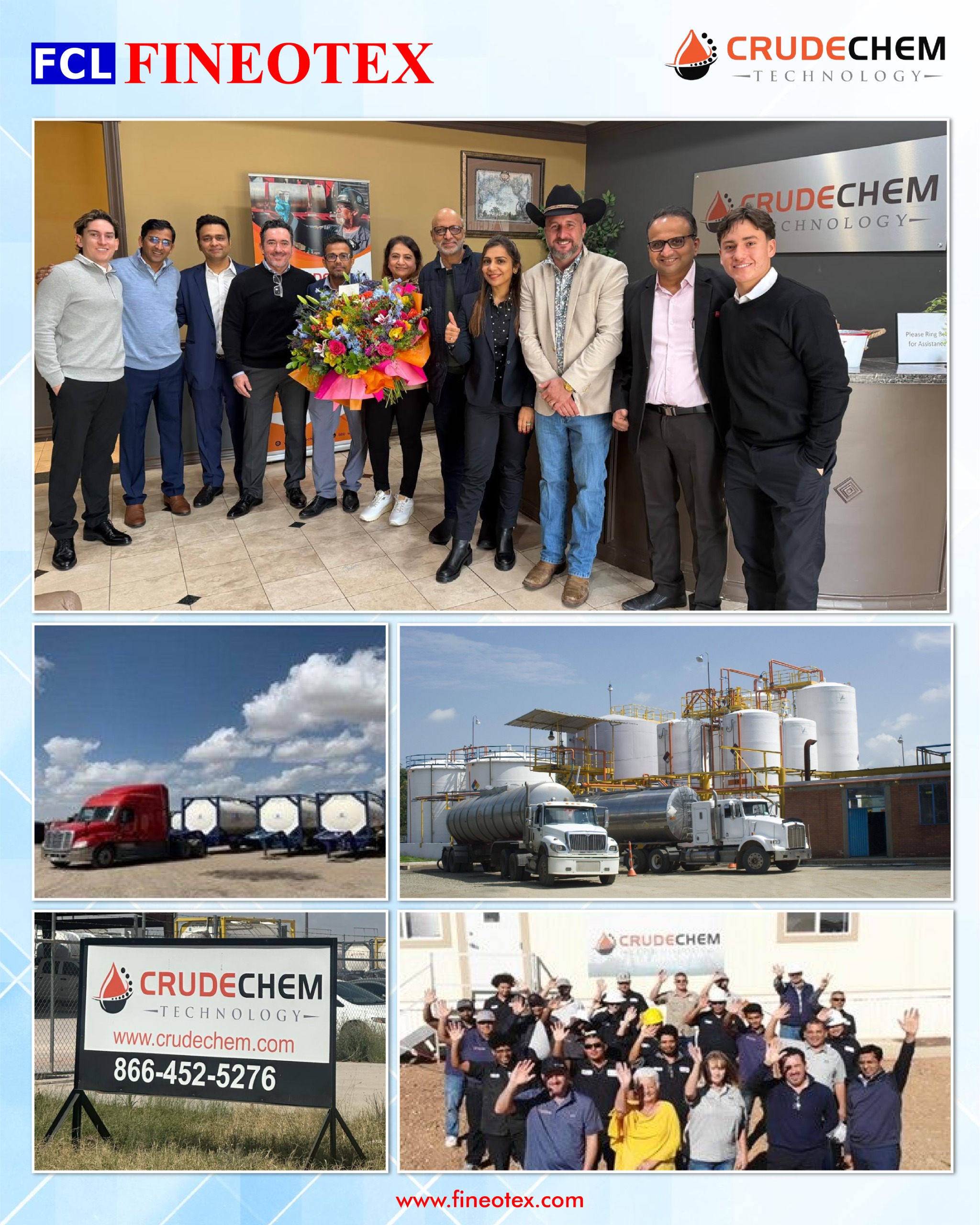 Fineotex Chemical Limited has acquired CrudeChem Technologies Group (CCT), a leading U.S. manufacturer of advanced oilfield chemical solutions, supported by world-class laboratories and manufacturing facilities in Midland and Brookshire, Texas, USA