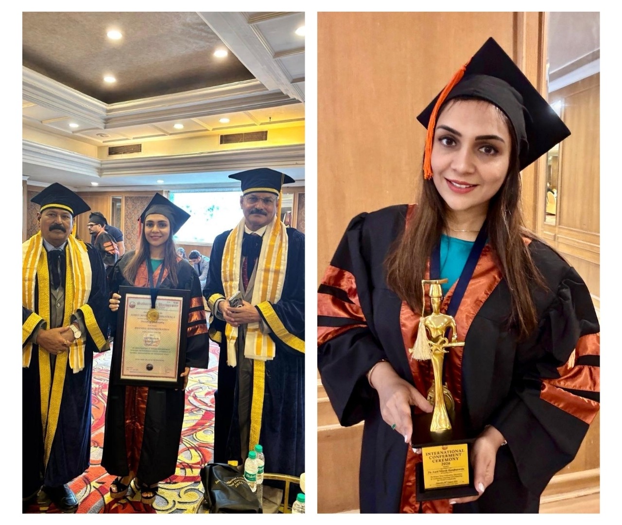 We are extremely proud of our Executive Director, Dr. Aarti Jhunjhunwala! We congratulate her on successfully completing her PhD after four years of dedicated research and academic pursuit. Her dedication, perseverance, and commitment are truly inspiring for all of us. We wish her continued success and fulfilment in all that lies ahead.